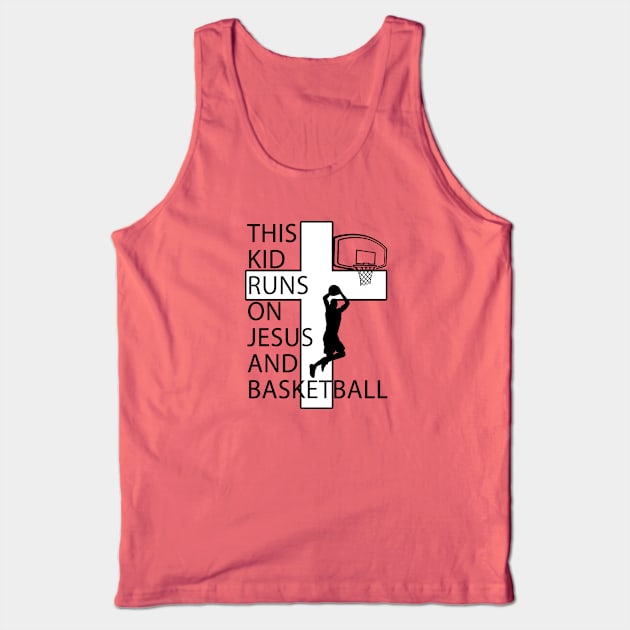 Christian Basketball Player Jesus and Basketball Christ Cross Tank Top by TeeCreations